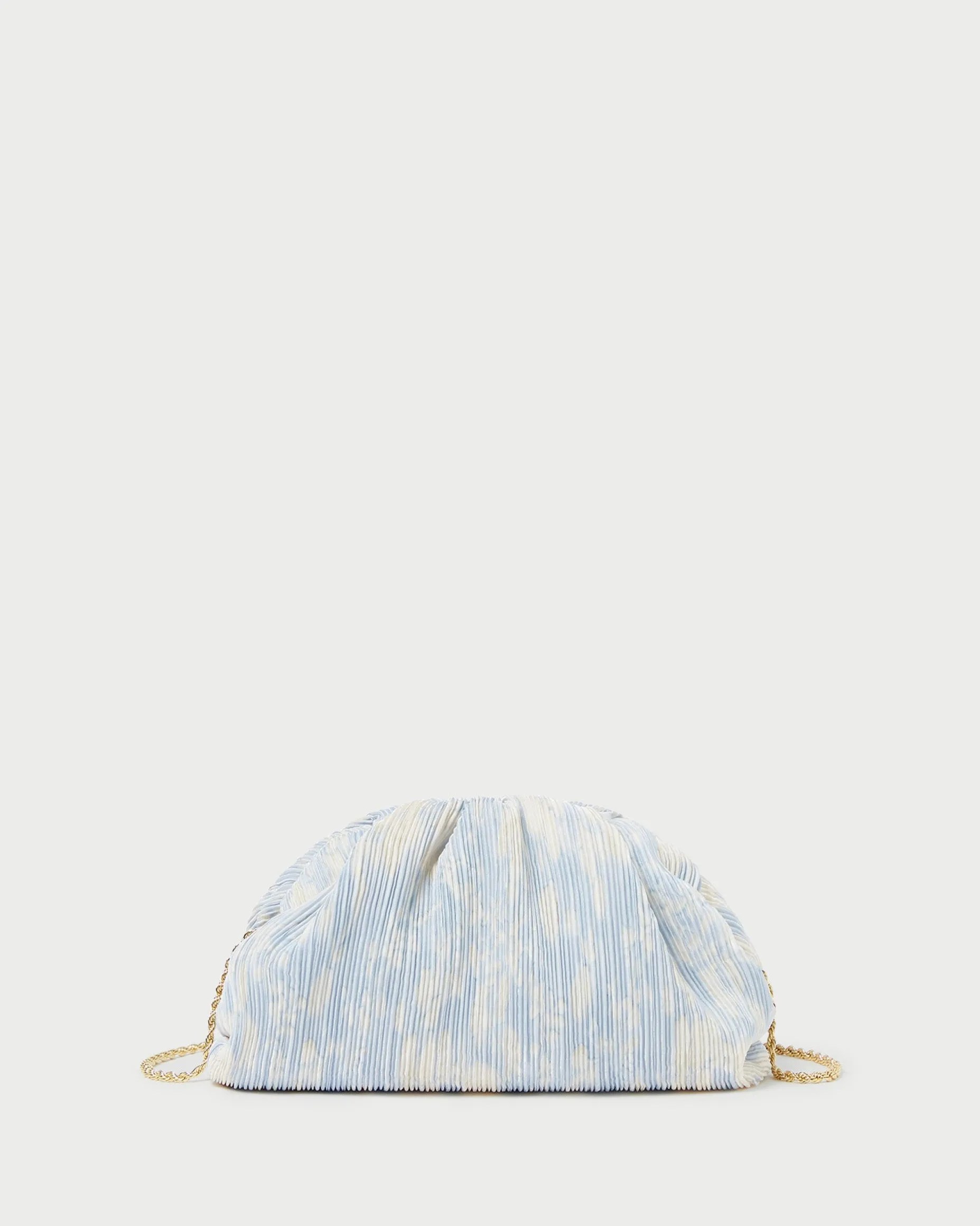 Bailey Natural Pleated Dome Clutch