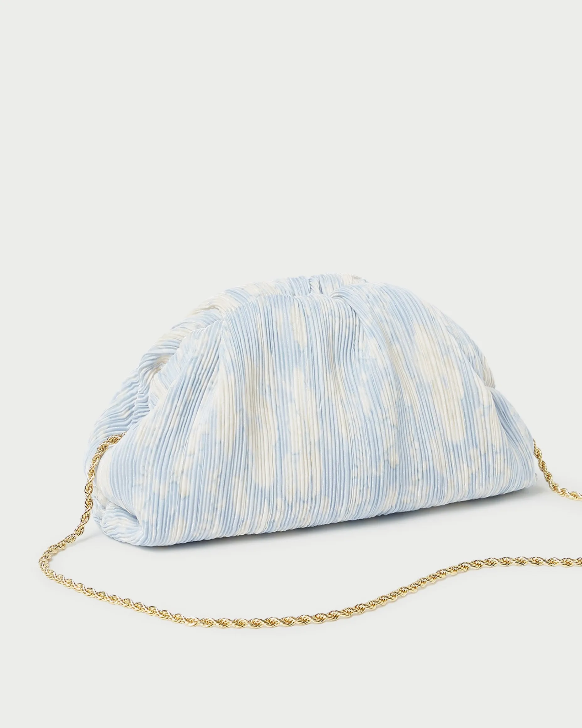 Bailey Natural Pleated Dome Clutch