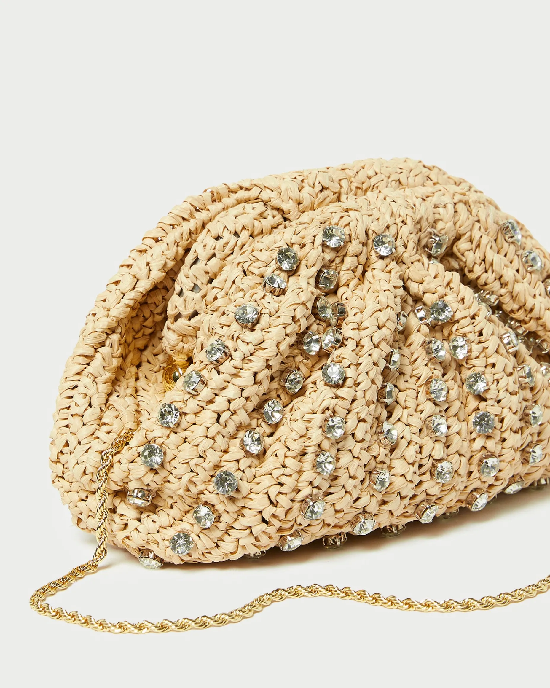 Bailey Natural Pleated Dome Clutch