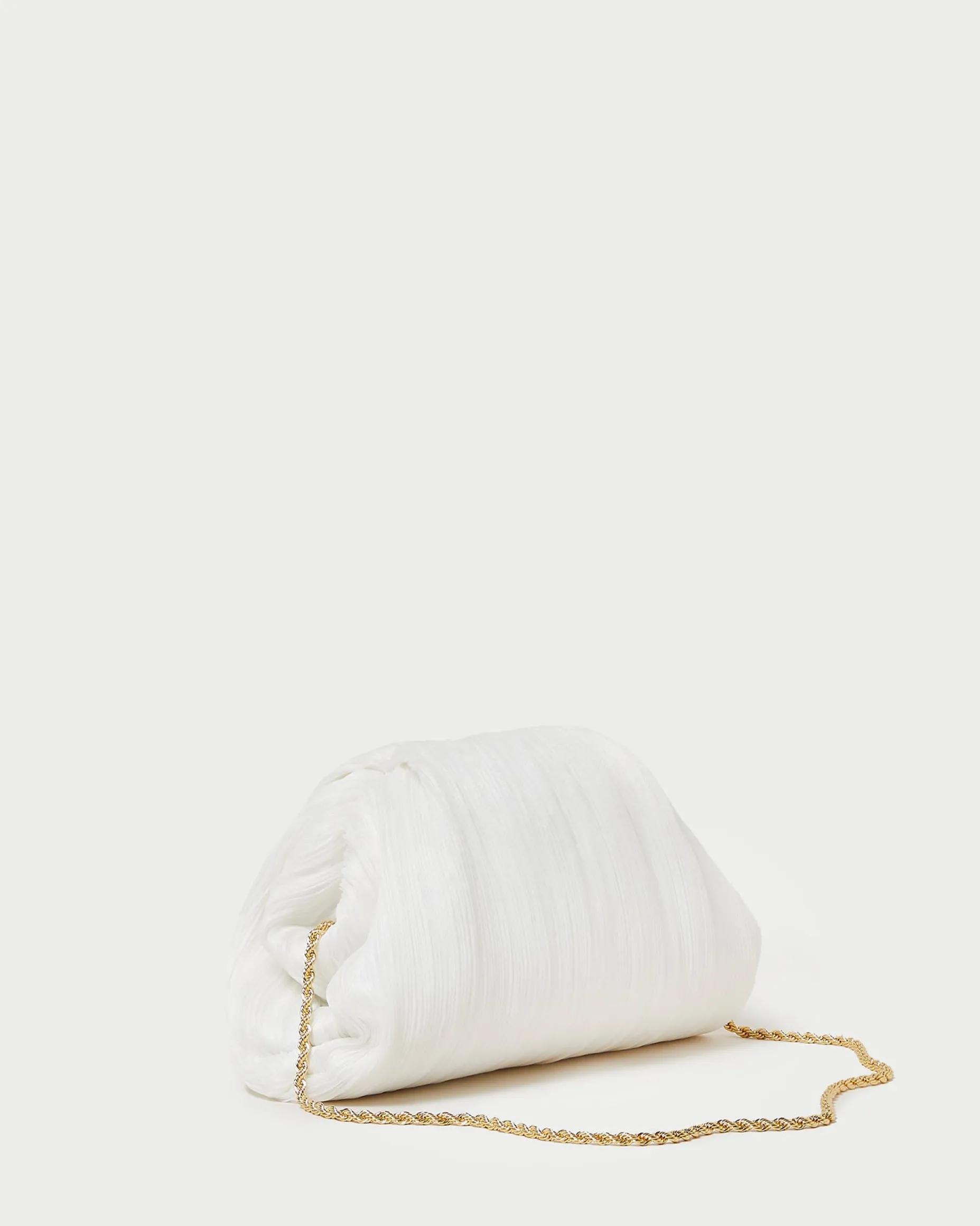 Bailey Natural Pleated Dome Clutch