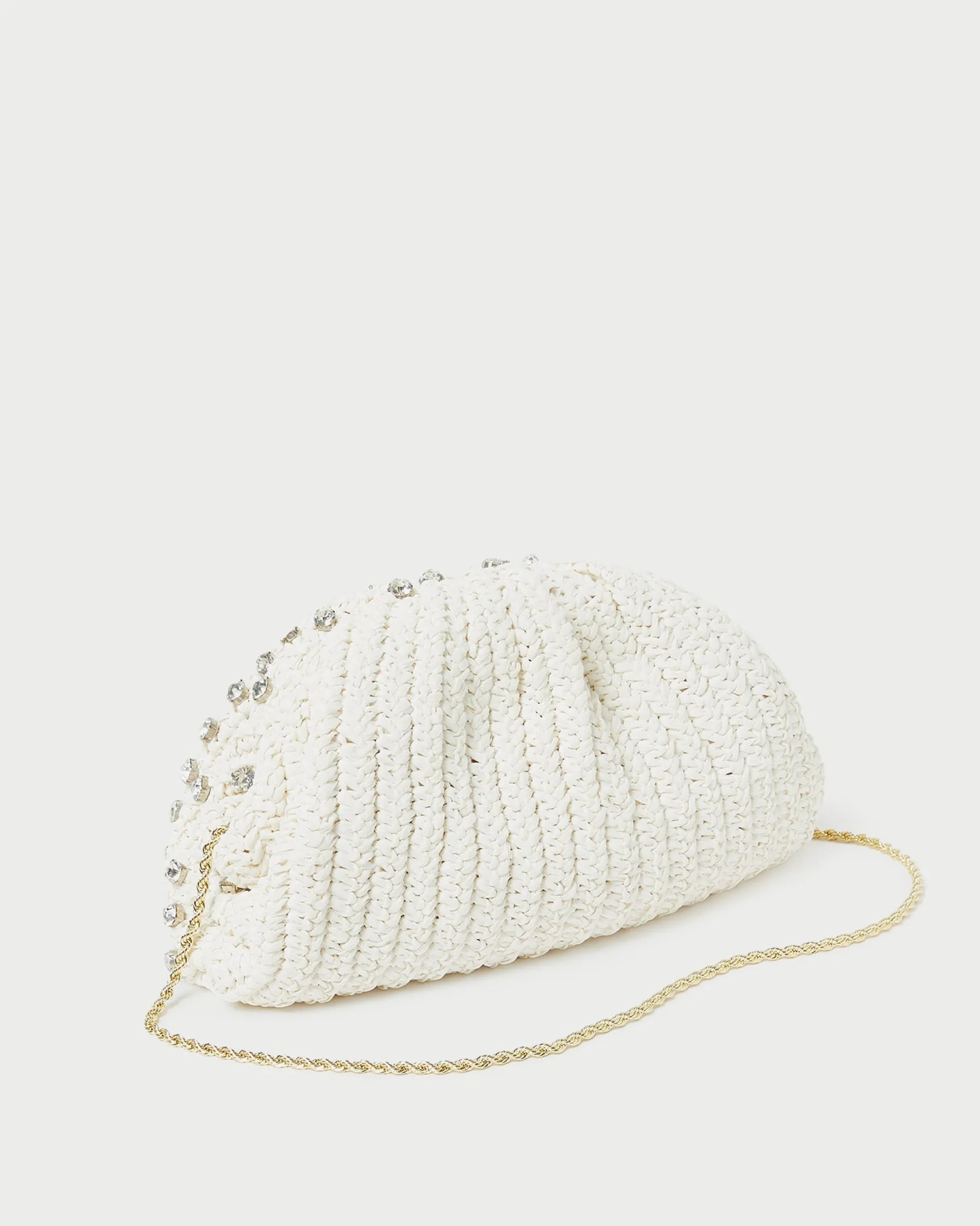 Bailey Natural Pleated Dome Clutch