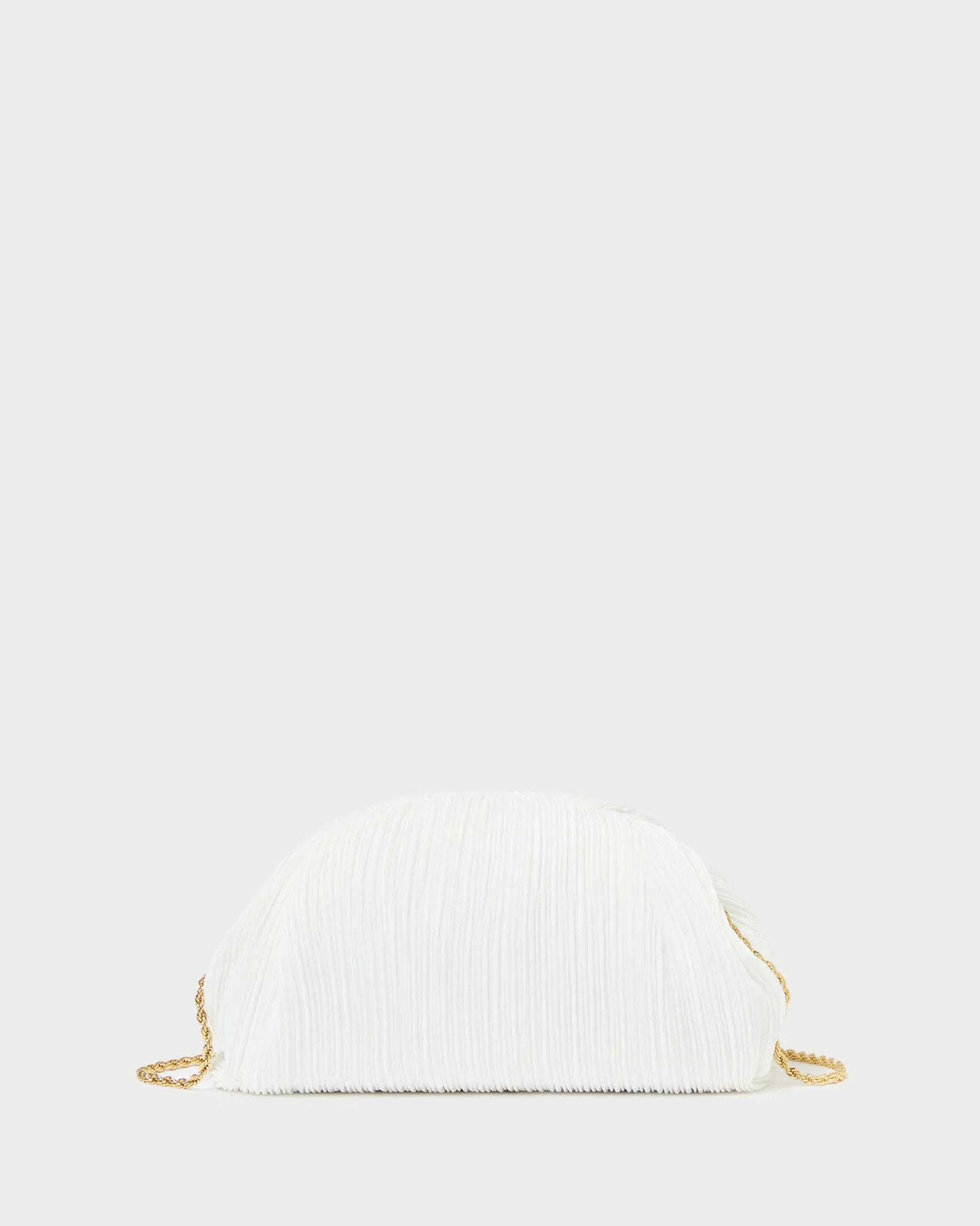 Bailey Natural Pleated Dome Clutch