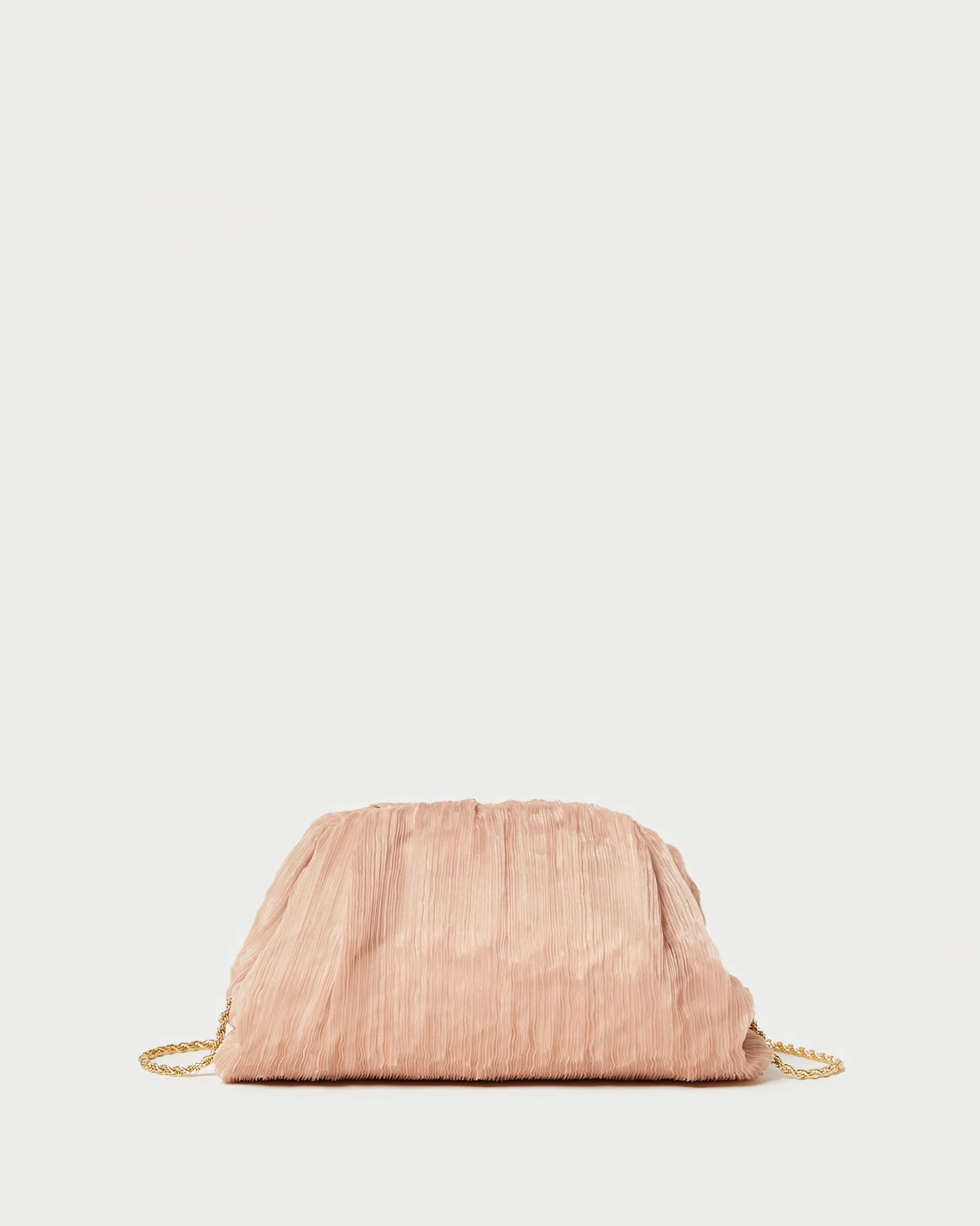 Bailey Natural Pleated Dome Clutch