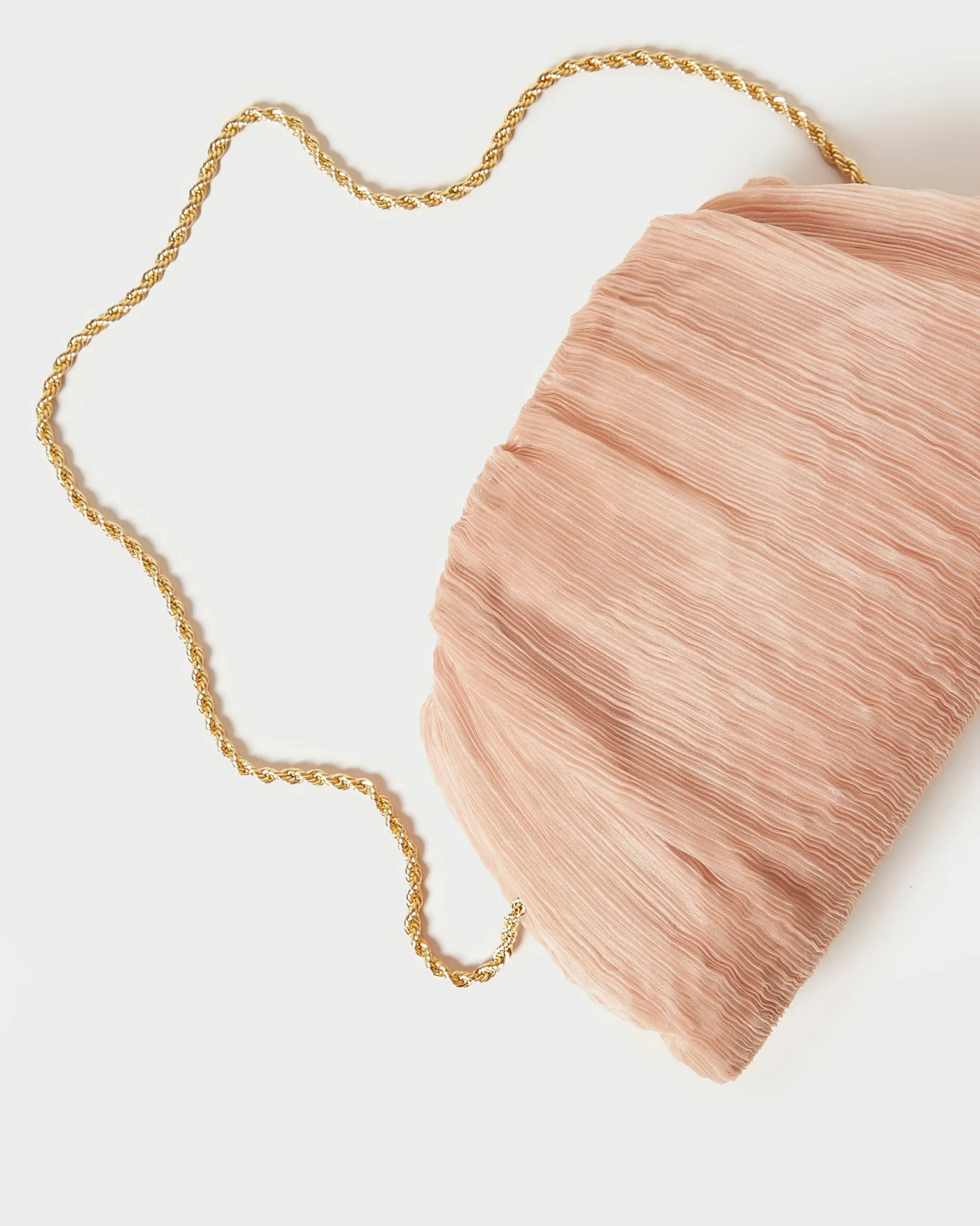 Bailey Natural Pleated Dome Clutch