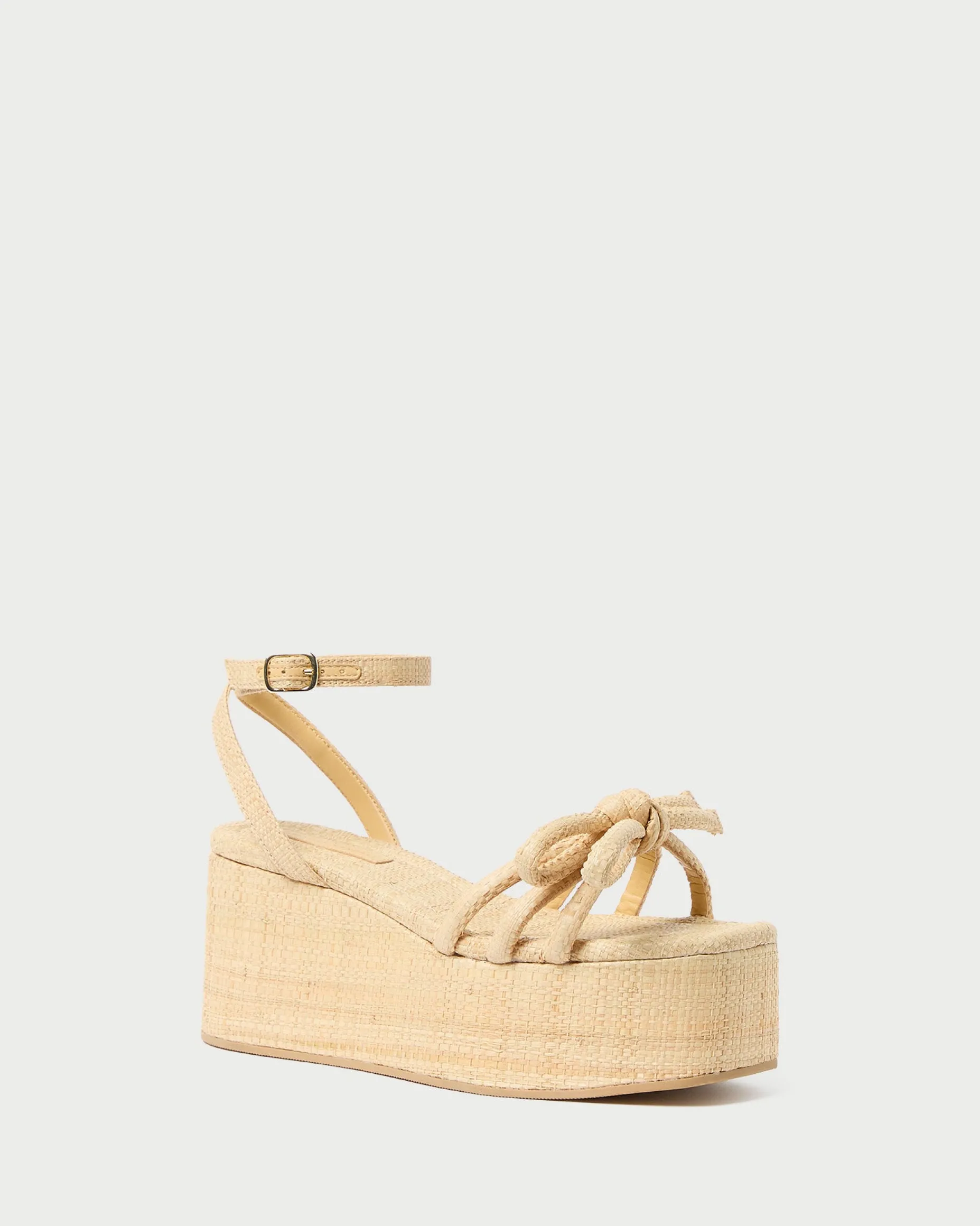 Hudson Natural Raffia Platform Sandal