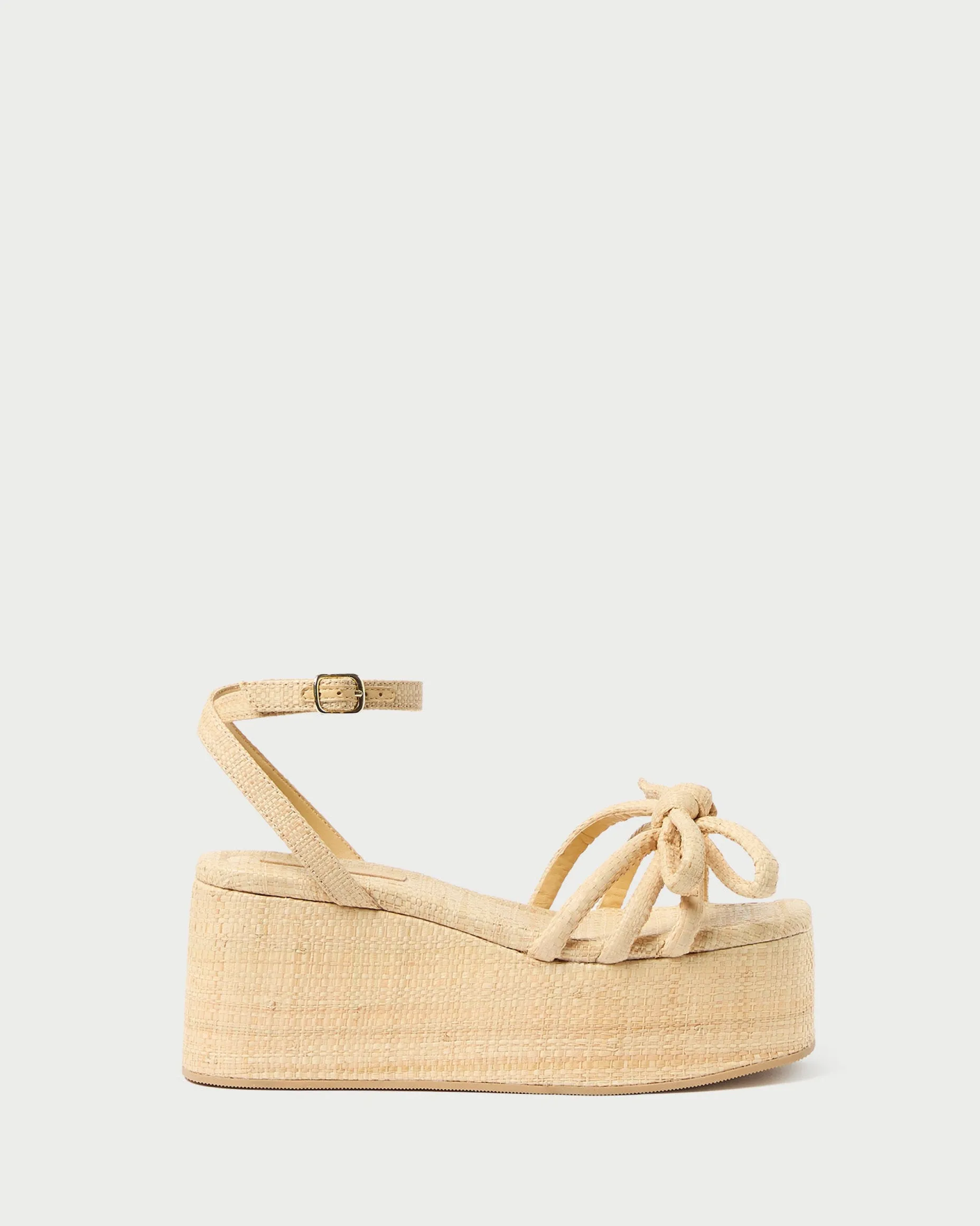 Hudson Natural Raffia Platform Sandal