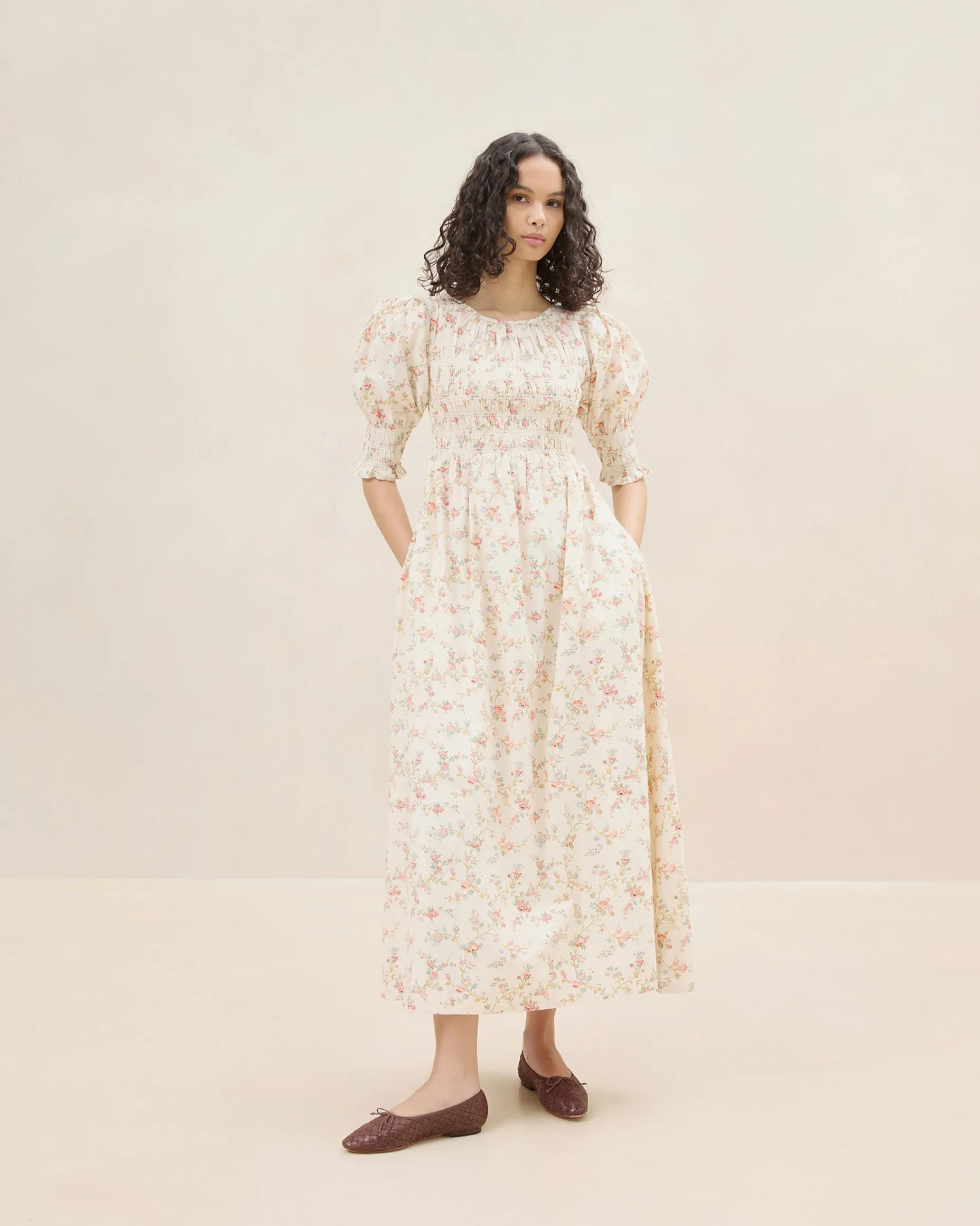 Quinn Pink Floral Cinched Dress