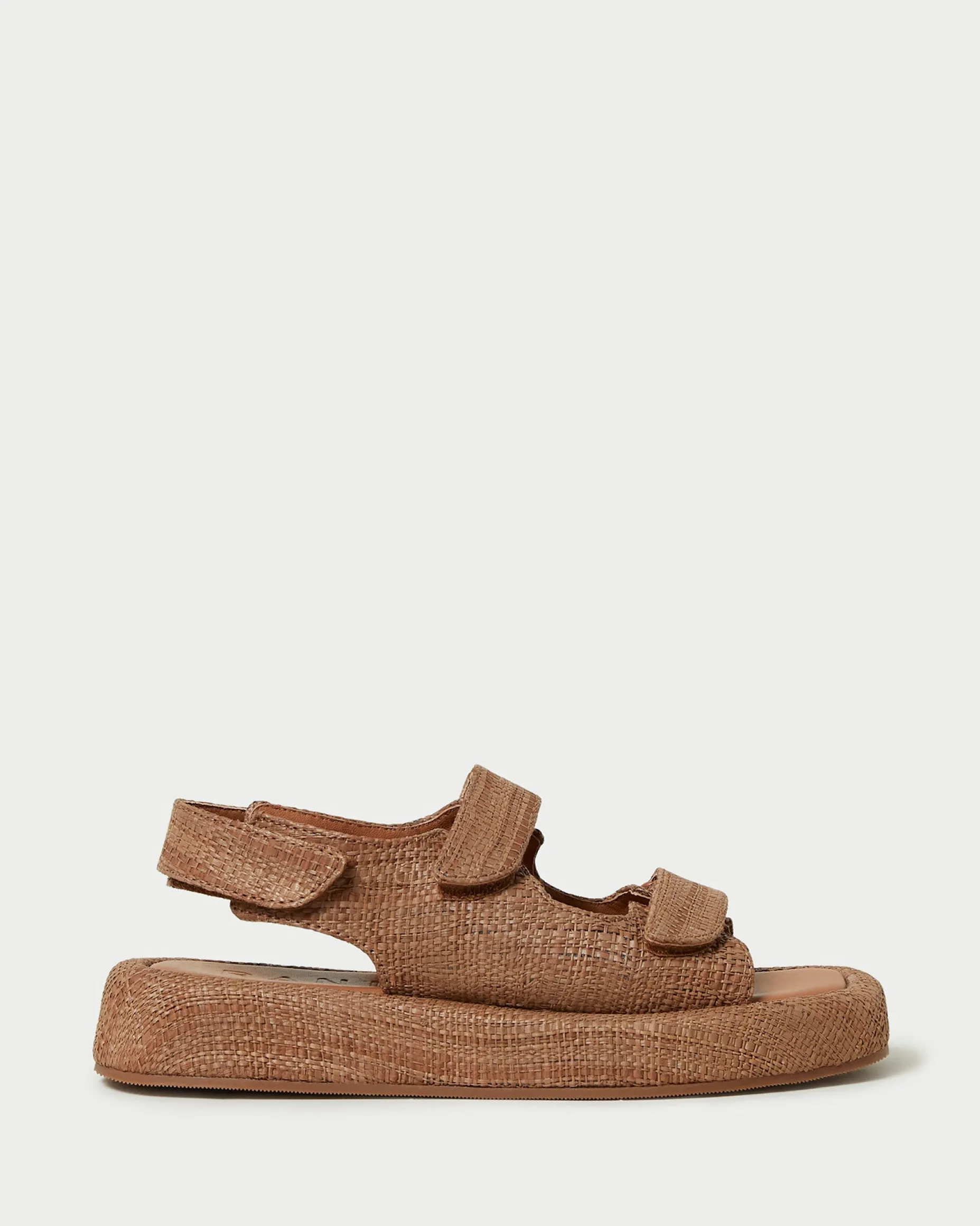 Blaise Brown Raffia Platform Sandal