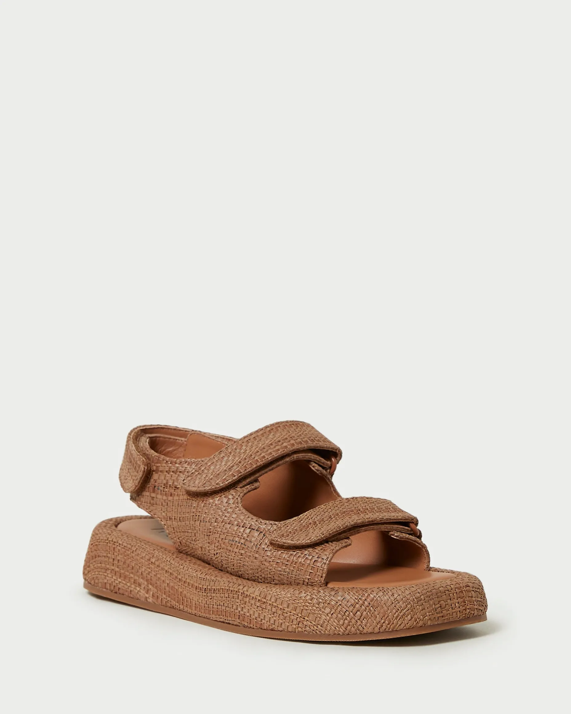 Blaise Brown Raffia Platform Sandal