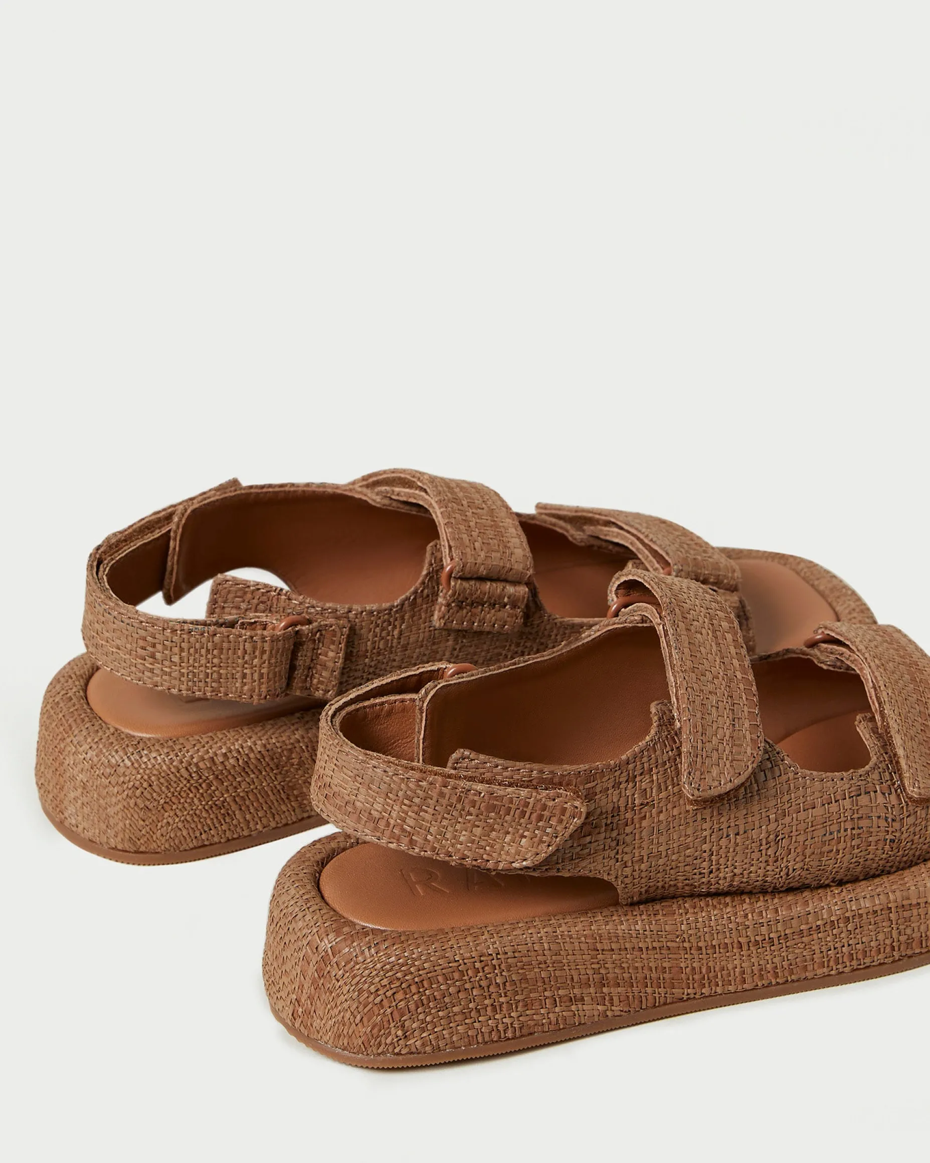 Blaise Brown Raffia Platform Sandal