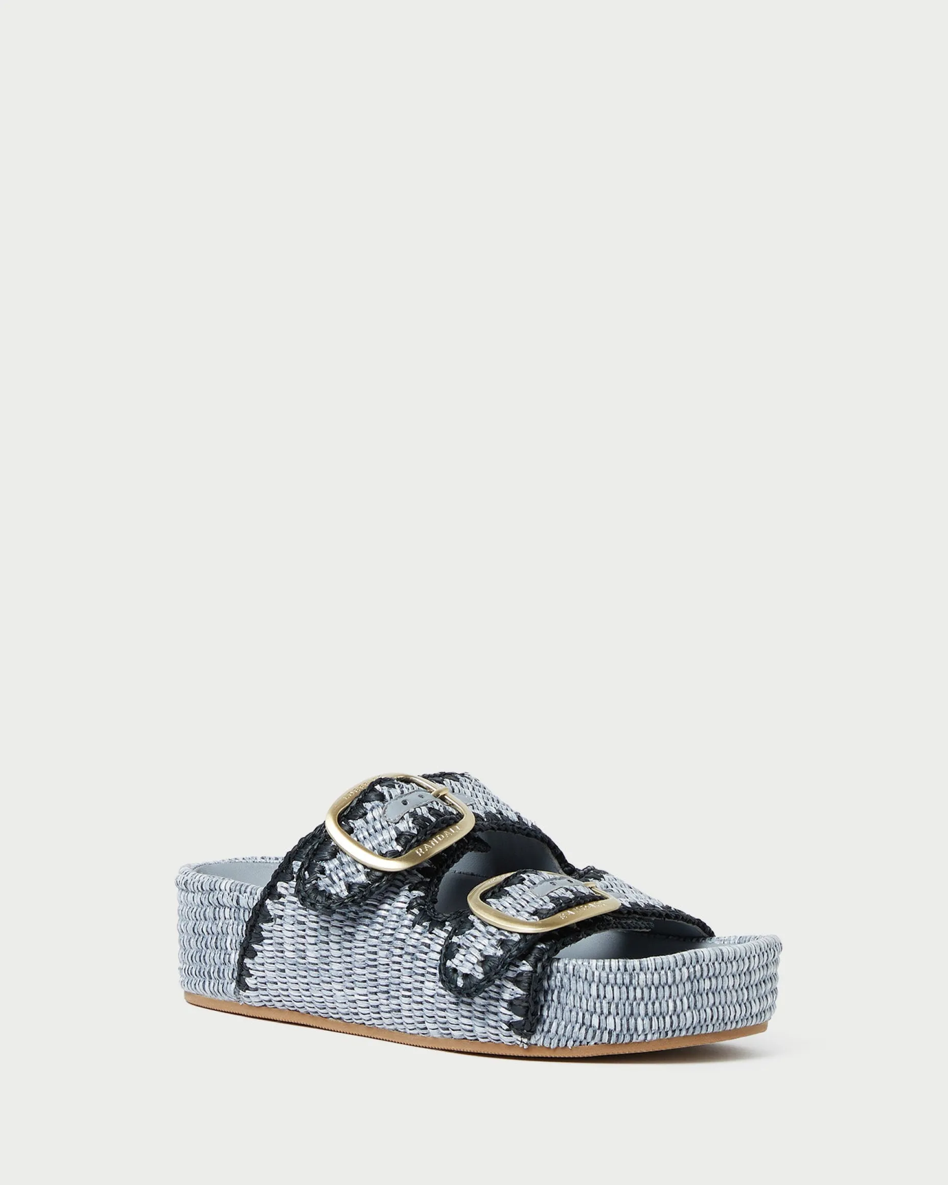 Theo Blue Raffia Footbed Sandal