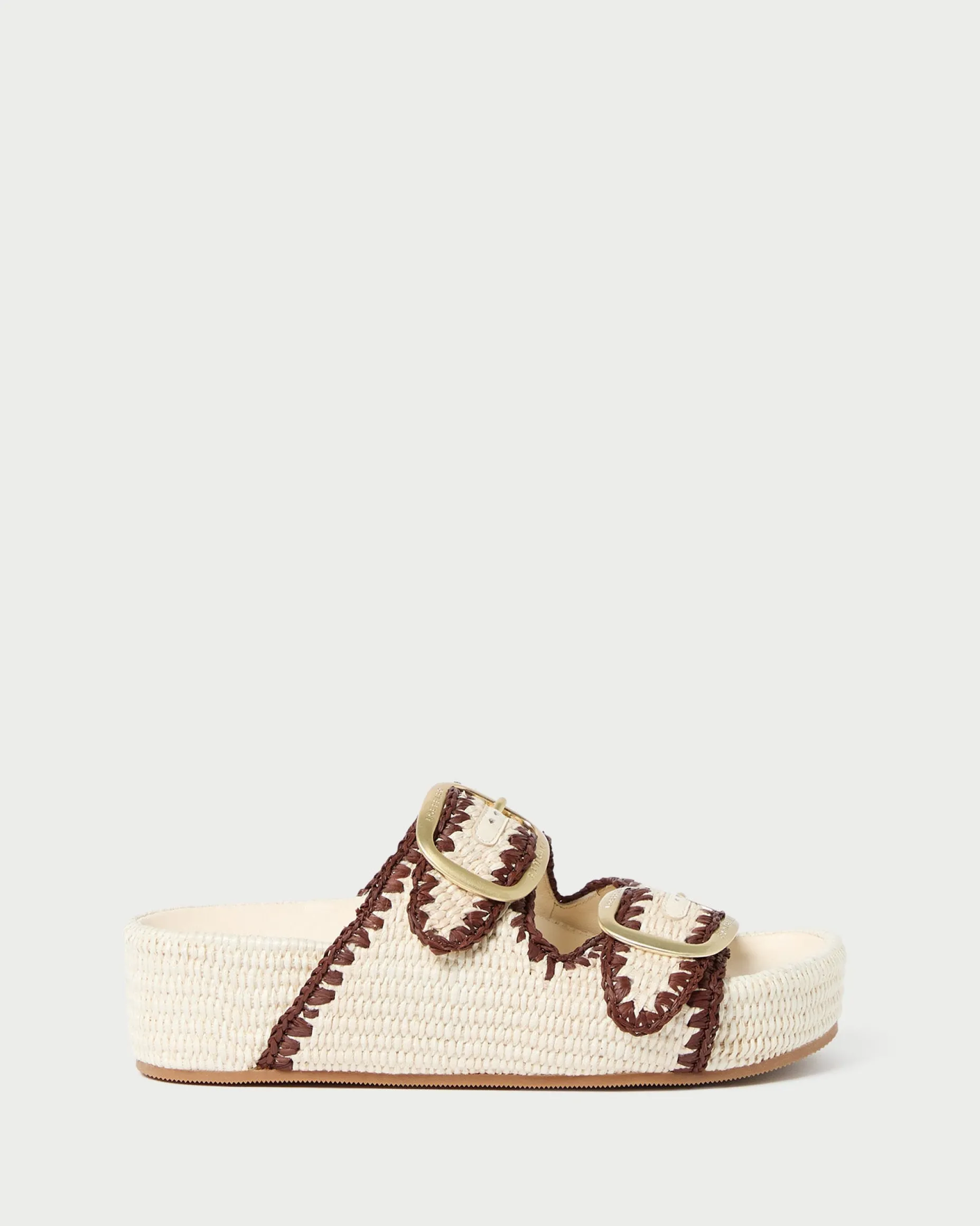Theo Blue Raffia Footbed Sandal