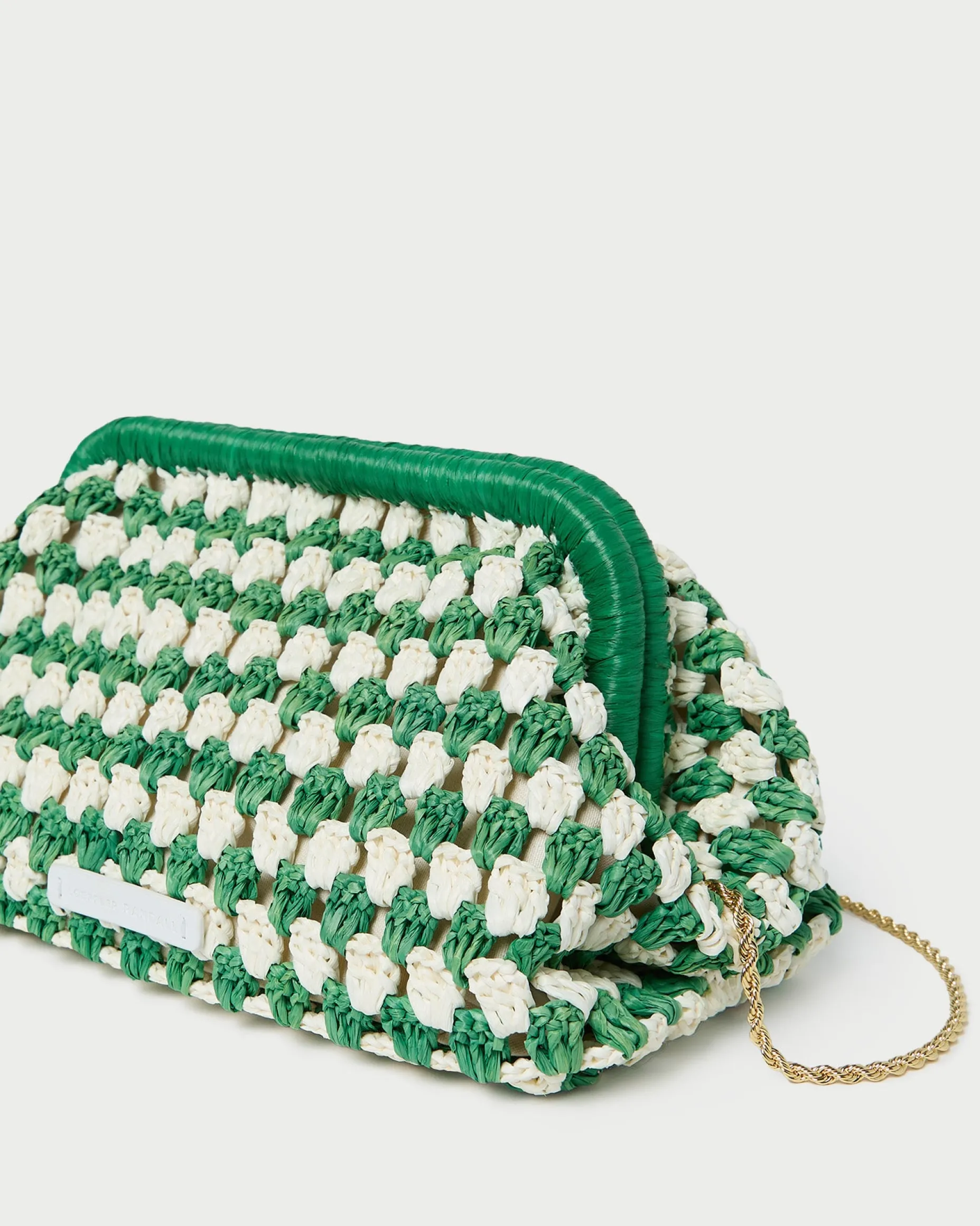 Glenda Blue/Cream Crochet Clutch