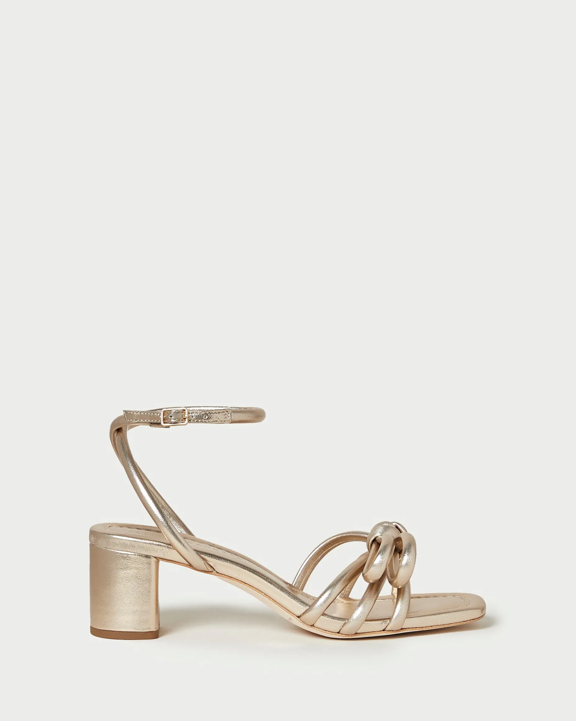 Mikel Champagne Bow Mid-Heel Sandal