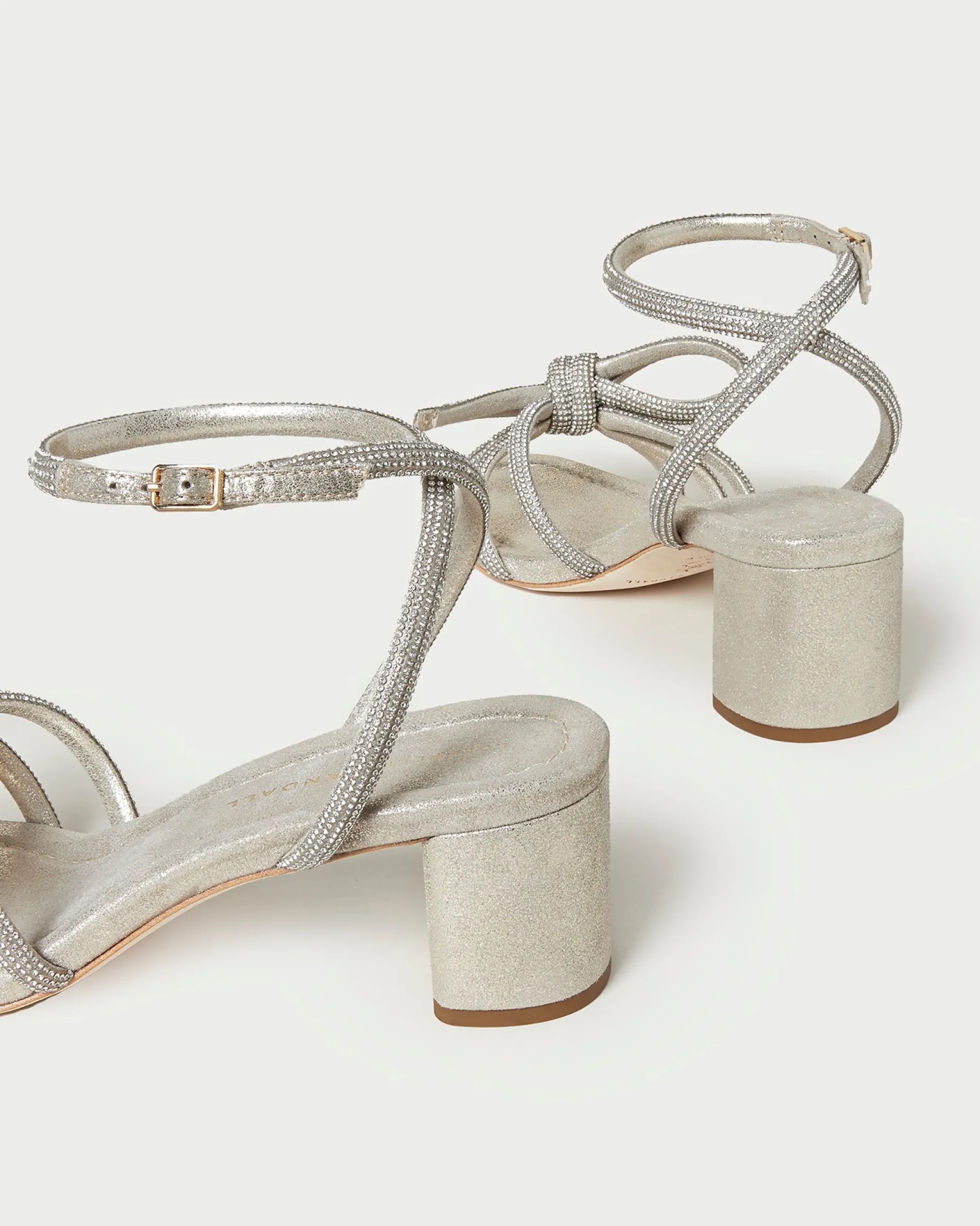 Mikel Champagne Bow Mid-Heel Sandal