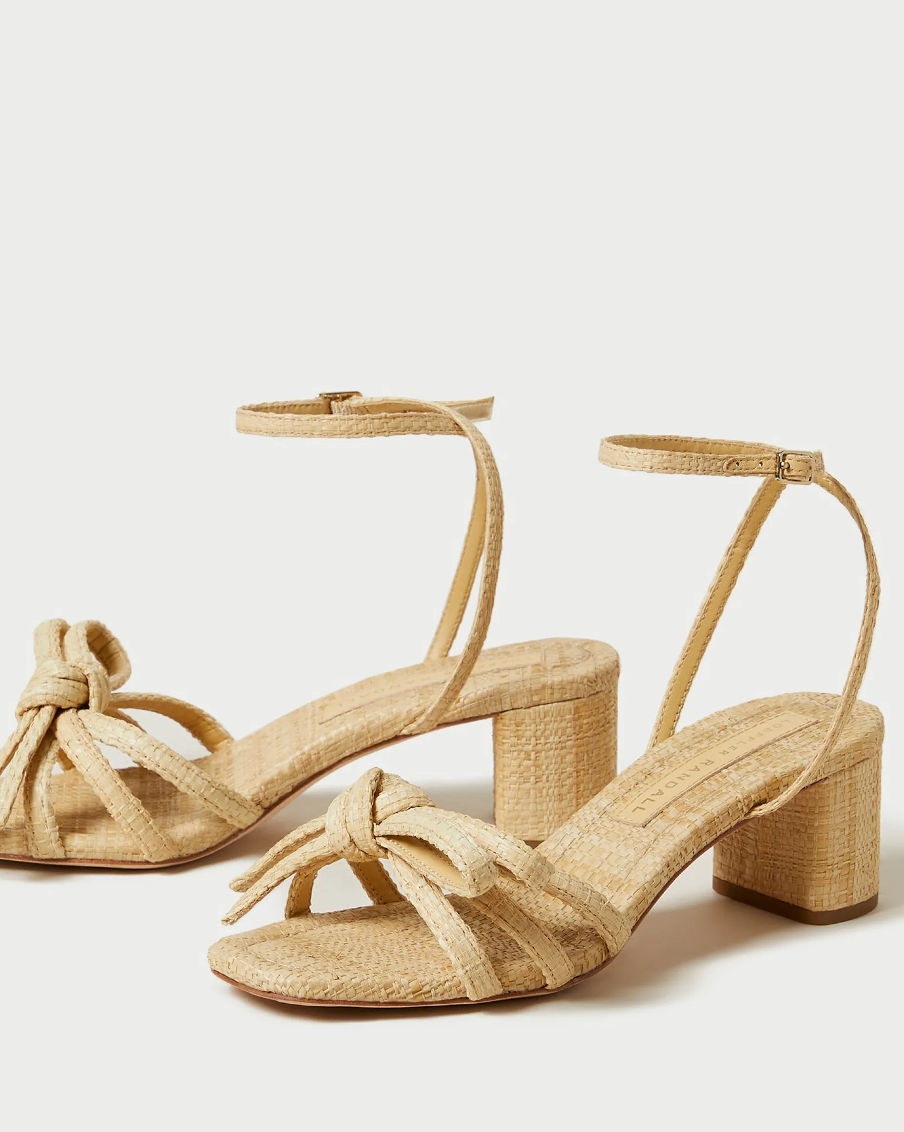 Mikel Champagne Bow Mid-Heel Sandal